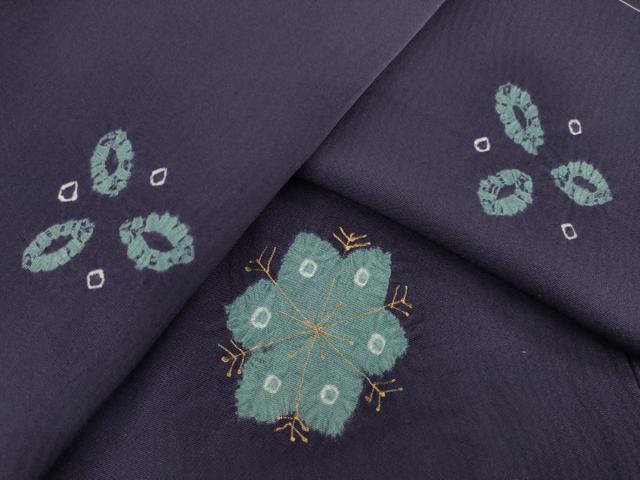 平和屋着物●上質な小紋　絞り　舞花文　金彩　正絹　逸品　未使用　AAAT5182ck