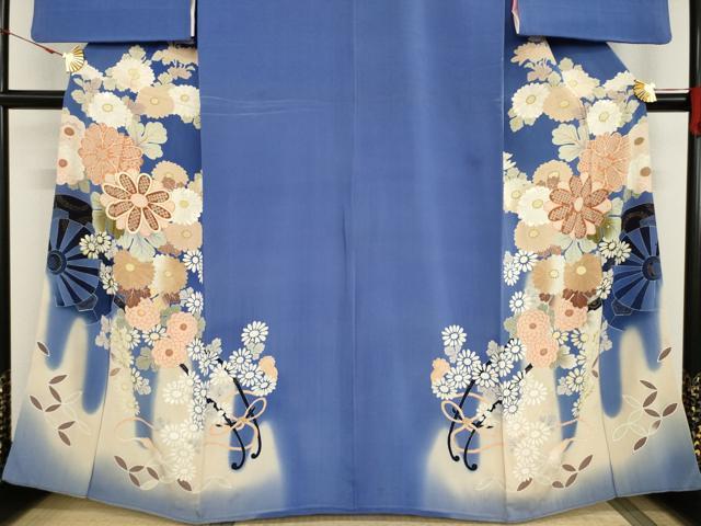 平和屋着物○アンティーク 大正ロマン 色留袖 刺繍 草花文 暈し染め 正絹