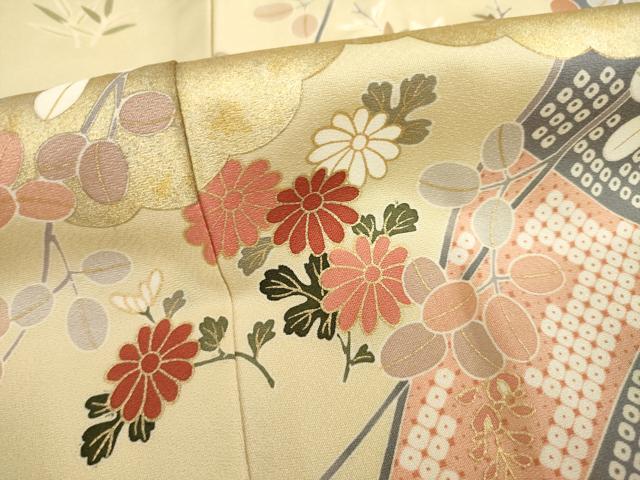 平和屋着物○訪問着 駒刺繍 吉祥花文 金彩 正絹 逸品 AAAT5187ck