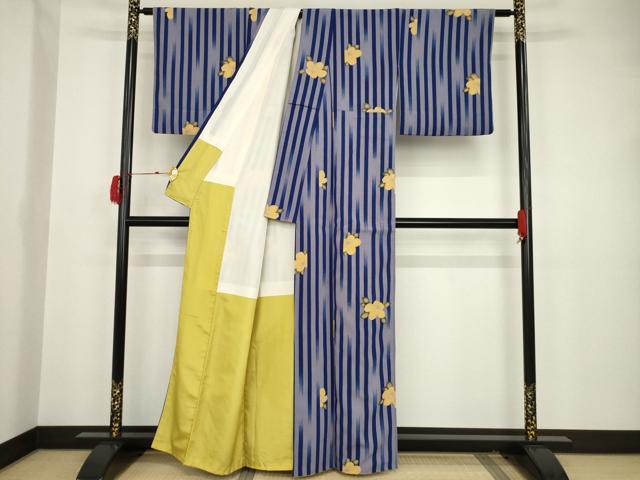 平和屋着物●上質な小紋　椿　正絹　逸品　AAAT5188ck