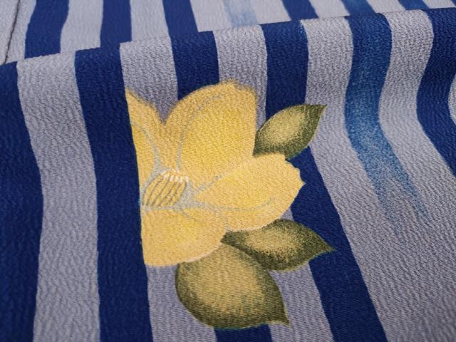 平和屋着物●上質な小紋　椿　正絹　逸品　AAAT5188ck