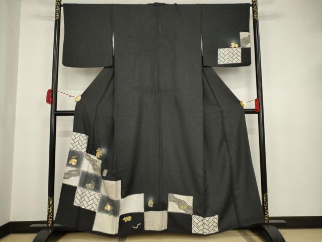 平和屋着物●訪問着　駒刺繍　中国三大刺繍　スワトウ刺繍　汕頭刺繍　干支　金彩　正絹　逸品　AAAT5195ck