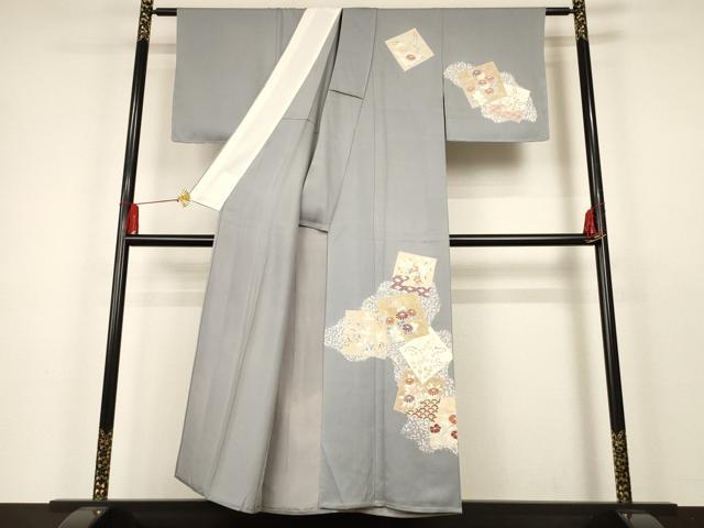 平和屋着物○渡辺善平 訪問着 紬地 縞 正絹 逸品 AAAZ3297np