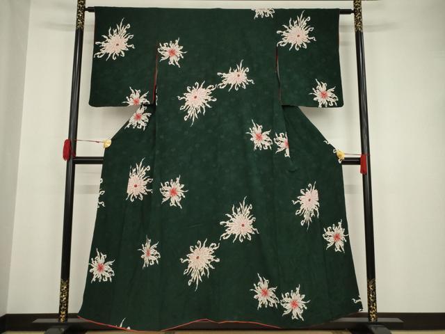 平和屋着物●アンティーク　大正ロマン　小紋　乱菊　金彩　正絹　逸品　AAAT6613ck