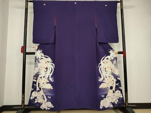 平和屋着物●アンティーク　大正ロマン　色留袖　相良刺繍　鳳凰花文　正絹　逸品　AAAT6617ck