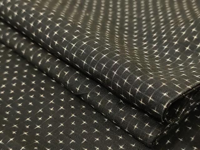 平和屋着物▽男性　紬　単衣　十字絣　正絹　逸品　AAAT7066iu