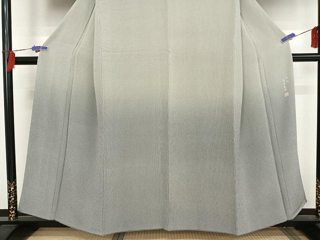 平和屋着物●小紋師　高津良治　江戸小紋　訪問着　万筋　薄花色×白色　暈し染め　正絹　逸品　AAAT9378np 平和屋着物○小紋師 高津良治 江戸小紋 訪問着 万筋 薄花色