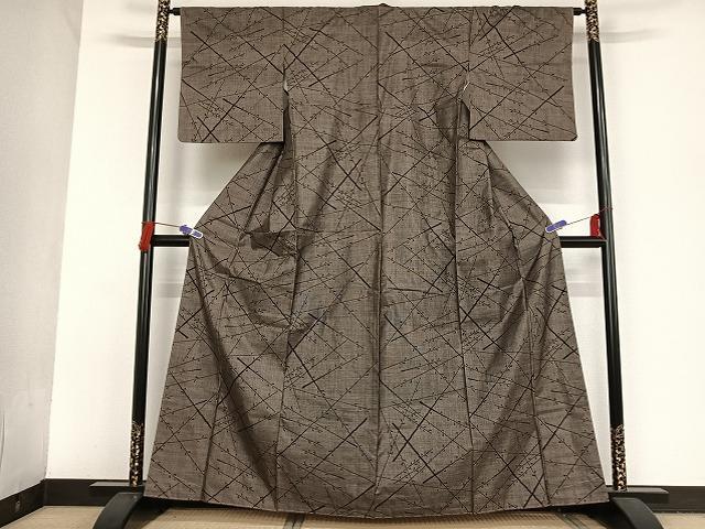 平和屋着物●本場大島紬　９マルキ　枝葉文　ますいわ屋扱い　正絹　逸品　未使用　AAAT9406np