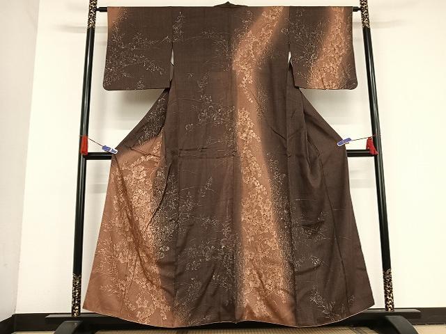 平和屋着物○訪問着 紬地 手描き 人物風景樹林文 正絹 逸品 AAAZ4931ph