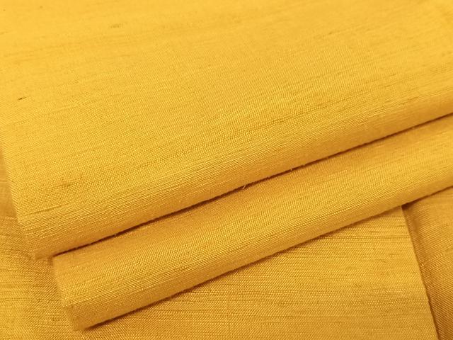 平和屋着物●上質な紬　色無地　山吹色　正絹　逸品　AAAT9473np