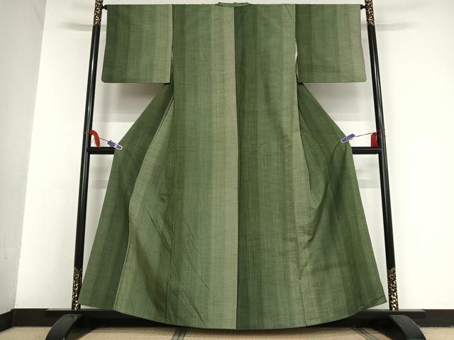 平和屋着物●上質な紬　縞　正絹　逸品　AAAT9478np