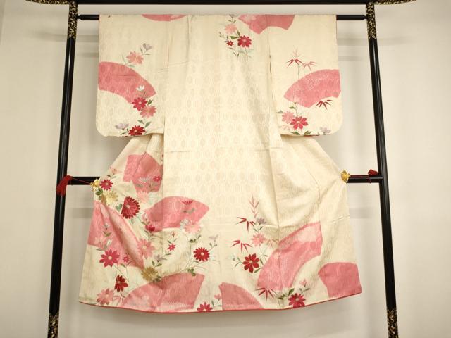 平和屋着物[]女の子　訪問着　子供　駒刺繍　絞り　地紙花文　金銀彩　逸品　AAAT9936ja