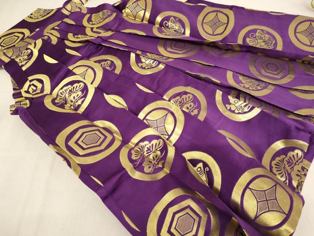 平和屋着物●男性　馬乗り袴　花蝶丸文　金糸　洗える着物　AAAT9952ja