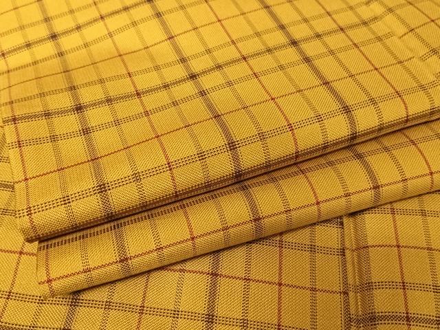 平和屋着物●黄八丈　紬　正絹　逸品　AAAU0021np