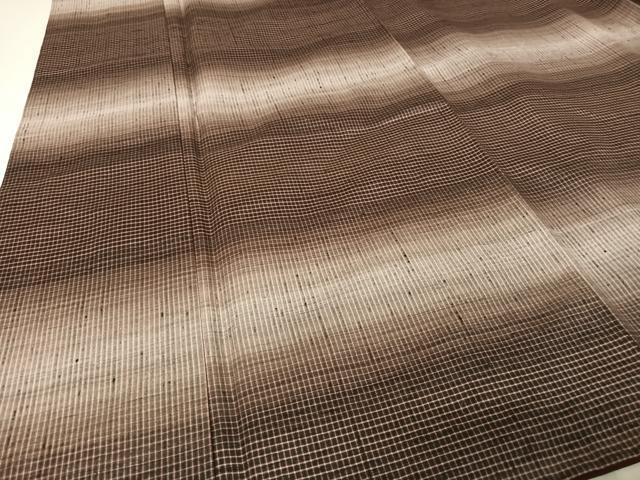 平和屋着物○上質な紬 格子 霞文 やまと誂製 正絹 逸品 AAAU0031np