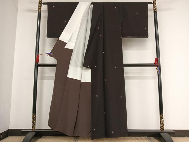 平和屋着物●上質な小紋　蛍暈し　紬ちりめん　正絹　逸品　未使用　AAAU0045np 平和屋着物○上質な小紋 蛍暈し 紬ちりめん 正絹 逸品 未使用