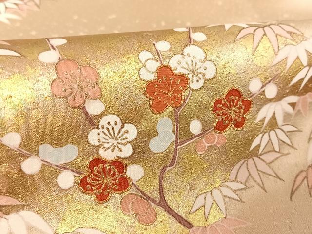 平和屋着物○銀座きしや 色留袖 駒刺繍 笹取草花文