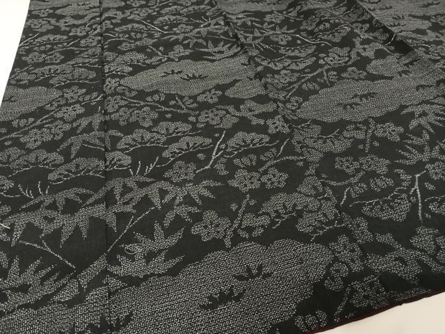 平和屋着物○本場結城紬 重要無形文化財 100亀甲 松竹梅 正絹 逸品