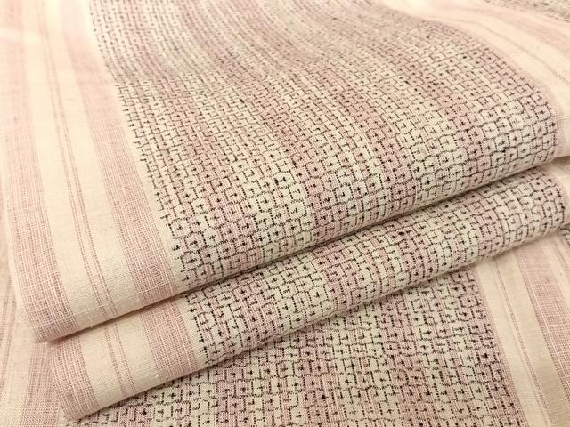 平和屋着物●本場結城紬　重要無形文化財　80亀甲　間道　正絹　逸品　AAAU0072np