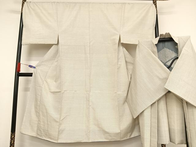 平和屋着物○男性 紬 アンサンブル 亀甲文様 正絹 逸品 AABC1954ck  