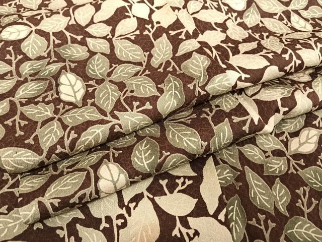 平和屋着物▽小紋　単衣　枝葉文　京都小泉　洗える着物　AAAU0082np