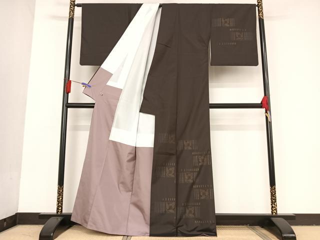 平和屋着物○本場大島紬 訪問着 色紙花文 さが美扱い 正絹 逸品 AAAU0090np