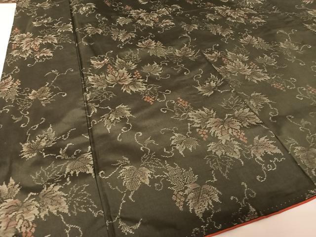 平和屋着物○本場大島紬 草木染 葡萄蔦の葉 夢衣 証紙付き 正絹