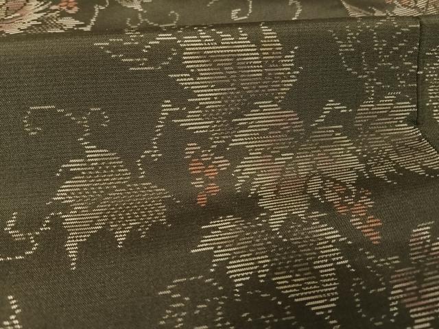 平和屋着物○本場大島紬 草木染 葡萄蔦の葉 夢衣 証紙付き 正絹