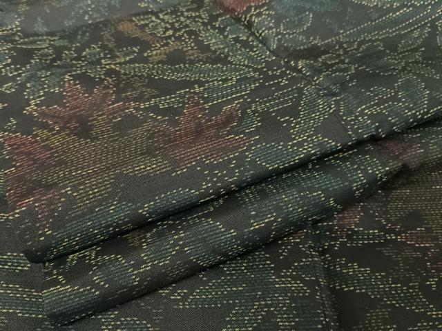 平和屋着物●本場大島紬　楓　正絹　逸品　未使用　AAAU0117np
