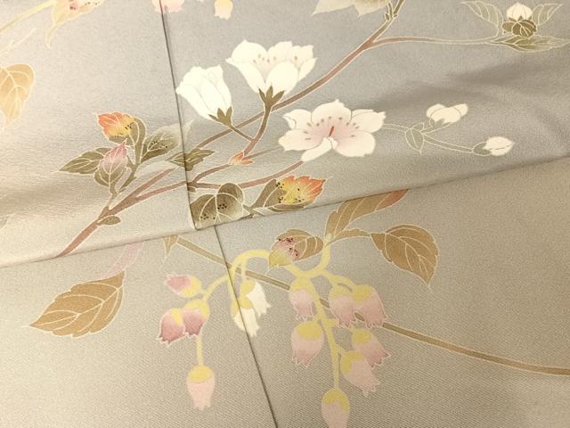 平和屋着物○京加賀友禅 百貫石峰 訪問着 草花文 暈