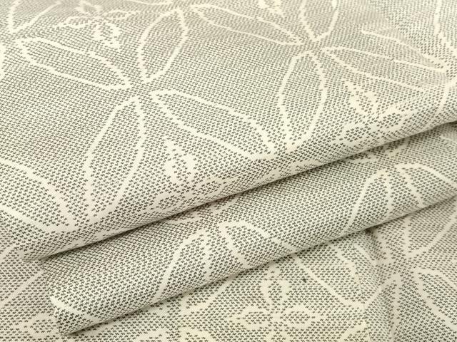 平和屋着物●本場大島紬　白大島　花七宝　正絹　逸品　AAAU0152np