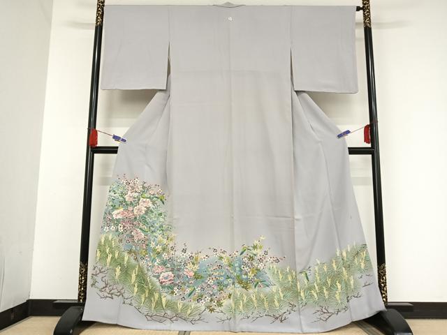 半襟 刺繍 振袖 成人式 半衿 卒業式 袴用 白 オフホワイト 金色 梅 松