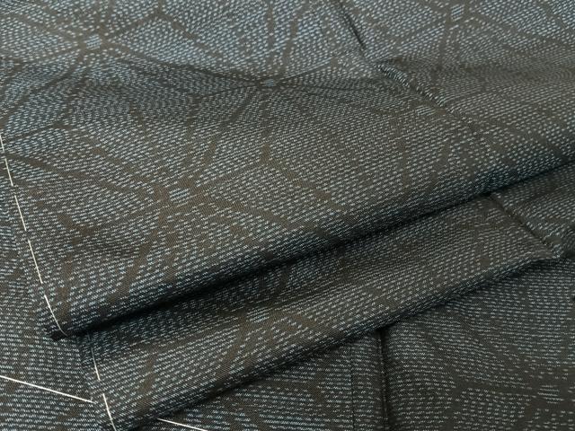 平和屋着物●本場大島紬　麻の葉文様　正絹　逸品　未使用　AAAU0163np