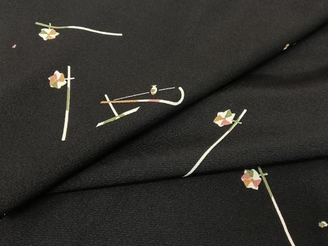 平和屋着物●上質な小紋　玩具文　黒地　正絹　逸品　AAAU0216np