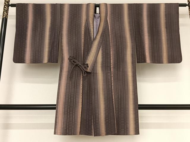 平和屋着物●道行コート　暈し染め　ロング丈　正絹　逸品　AAAU0224np