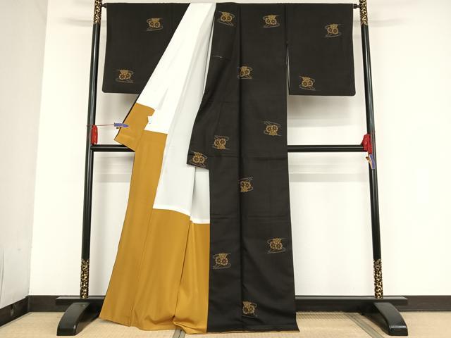 平和屋着物○本場大島紬 純泥染め カタス9マルキ 地空 梟 里