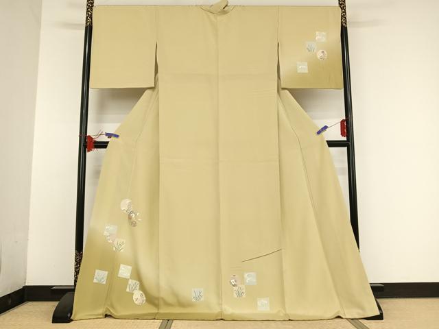 平和屋着物●訪問着　ロング丈　竹　暈し染め　正絹　逸品　未使用　BAAU4671gt 平和屋着物○訪問着 ロング丈 竹 暈し染め 正絹 逸品 未使用