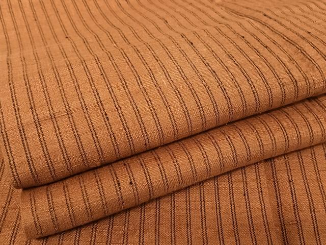 平和屋着物●国指定重要無形文化財　本場久米島紬　手織　縞　正絹　逸品　AAAU0239np