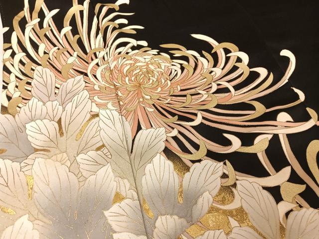 平和屋着物○訪問着 駒刺繍 横段草花文 金糸 金彩 正絹 逸品