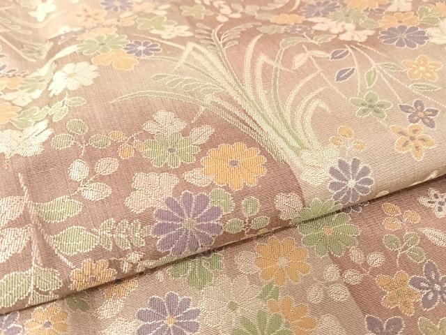 平和屋着物＃道中着 輪奈ビロード 草花文 ロング丈 正絹 逸品 CAAT5884id