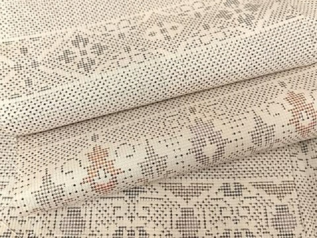 平和屋着物●本場大島紬　白大島　９マルキ　横段花文　正絹　逸品　未使用　AAAU0335np