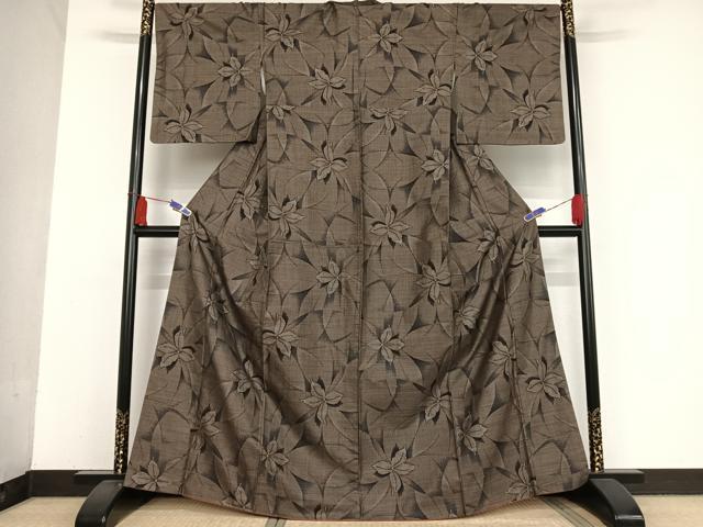 平和屋着物■本場大島紬　9マルキ　道長花文　正絹　逸品　BAAR0088jr