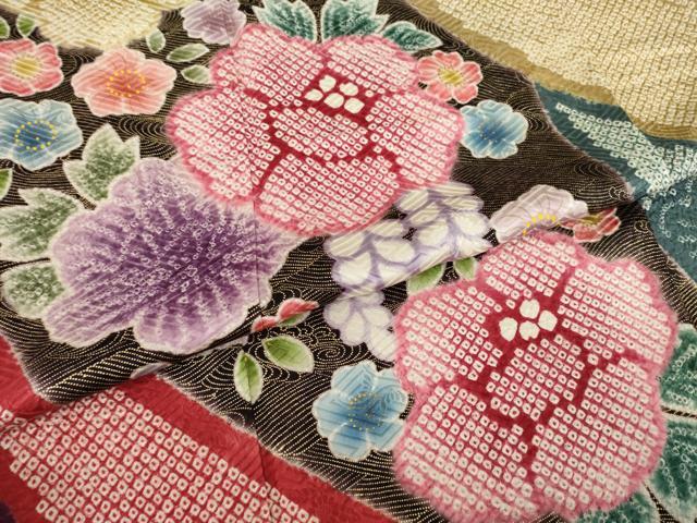 平和屋着物▽豪華振袖 総絞り 草花文 正絹 逸品 AAAU4837ck