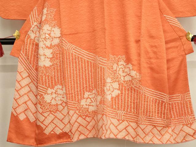平和屋着物[]子供　女の子　9・10歳　訪問着　祝着　絞り　籬花文　正絹　逸品　AABF2340ja_2