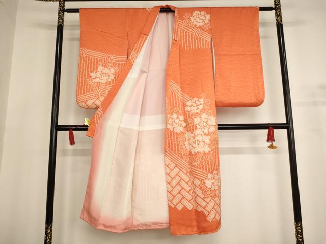 平和屋着物[]子供　女の子　9・10歳　訪問着　祝着　絞り　籬花文　正絹　逸品　AABF2340ja_1