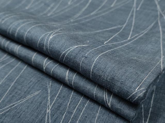 平和屋着物▽上質な紬　単衣　笹文　正絹　逸品　AAAU6423iu