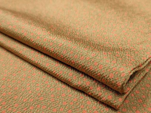 平和屋着物▽上質な小紋　単衣　大小あられ　鬼しぼ縮緬　正絹　逸品　AAAU6424iu