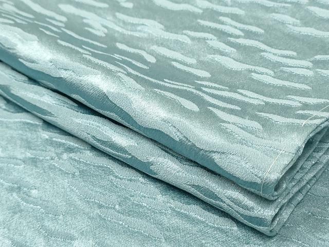 平和屋着物▽上質な色無地　単衣　霞地紋　浅縹色　正絹　逸品　AAAU6454iu