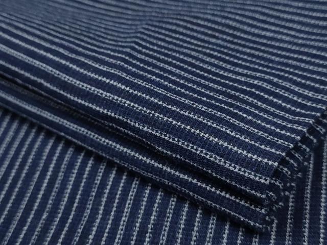 平和屋着物▽男性　紬　単衣　縞　綿　AAAU6461iu