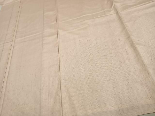 平和屋着物▽上質な紬 単衣 色無地 薄桜色 正絹 逸品 AAAU7987fy